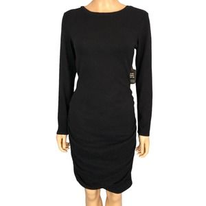 Express Hacci Knit Dress Bodycon Long Sleeve Ruched